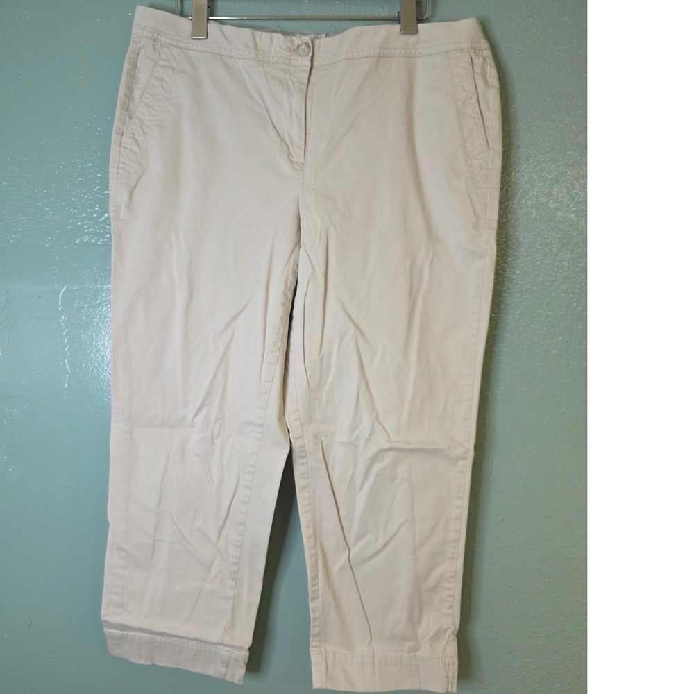 J. Jill Live-In Chino Beige Cropped Stretch Pants Size 14 W36 L25